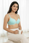 Zivame Beautiful Basics Padded Wired Medium Coverage T-Shirt Bra - Aruba Blue — thumbnail 4